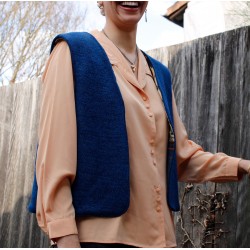 Gilet bleu chiné