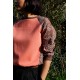 Sweatshirt corail manche motif cachemire