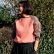 Sweatshirt corail manche motif cachemire