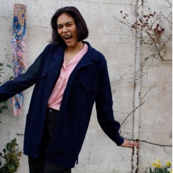 Veste oversize bleue nuit