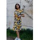 Robe midi motifs feuilles