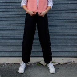 Pantalon noir léger en lin