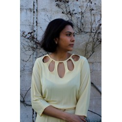 Robe midi jaune pâle