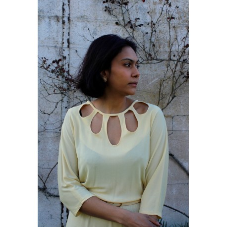 Robe midi jaune pâle
