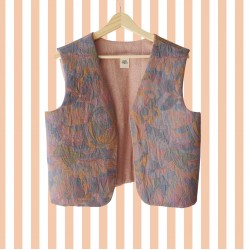 Gilet de berger mauve et corail
