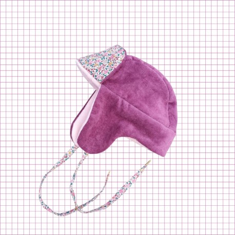 Chapka enfant en velours prune