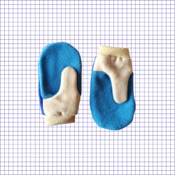 Moufles enfants color block bleues