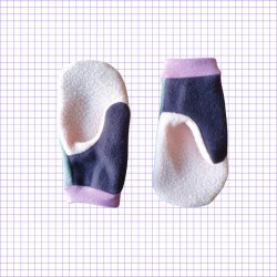 Moufles enfants color block roses